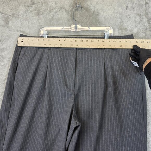 Old Navy Pants Womens XXL Gray Pinstripe Extra High-Rise Taylor Wide Leg Trouser - Picture 2 of 12